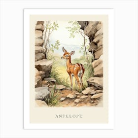 Beatrix Potter Inspired  Animal Watercolour Antelope 2 Art Print