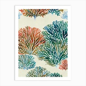 Corals Vintage Graphic Watercolour Art Print