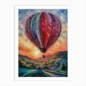 Hot Air Balloon At Sunset 1 Art Print