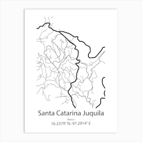 Santa Catarina Juquila,Mexico Minimalist Map Art Print