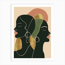 Portrait Of Two Black Women Art Print