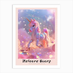 Toy Unicorn Pink Glitter Poster Art Print