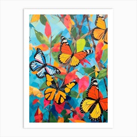 Pop Art Glasswing Butterflies 3 Art Print