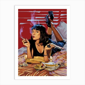 Pulp Fiction Tarantino Mia Gun I Art Print