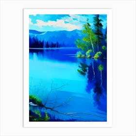 Blue Lake Landscapes Waterscape Impressionism 2 Art Print