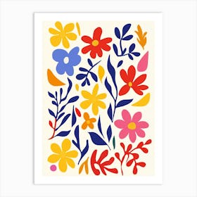 Flowers On A White Background 4 Art Print