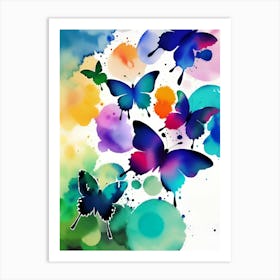 Watercolor Butterflies 7 Art Print