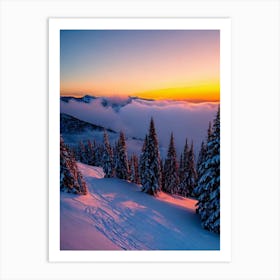 Copper Mountain, Usa Sunrise Skiing Poster Art Print