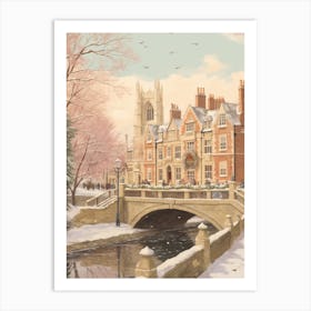 Vintage Winter Illustration Cambridge United Kingdom 1 Art Print