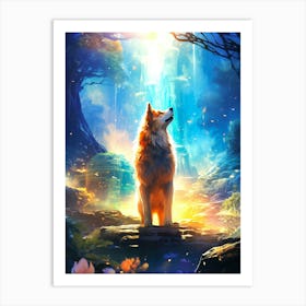 Wolf In The Forest 3 Art Print