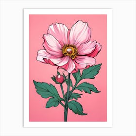 Pink Cosmos 4 Art Print