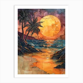 Sunset At The Beach 31 Art Print