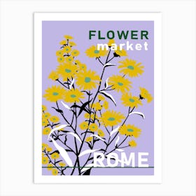 Flower Market Rome Art Print