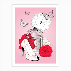 Romantic Cage Scene Art Print