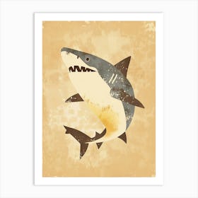 Muted Pastel Storybook Style Shark 1 Art Print