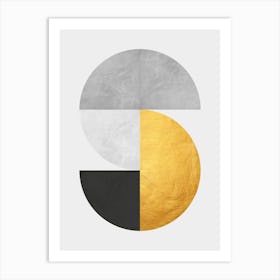 Collage with gold and black 2 Art Print