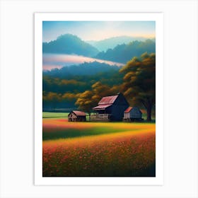 Barn In The Field Art Print