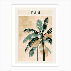 Palm Tree Minimal Japandi Illustration 1 Poster Art Print