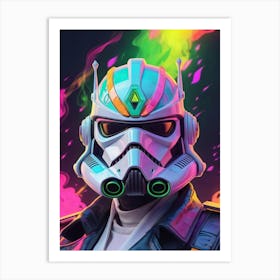 Captain Rex Star Wars Neon Iridescent Painting (20) Art Print
