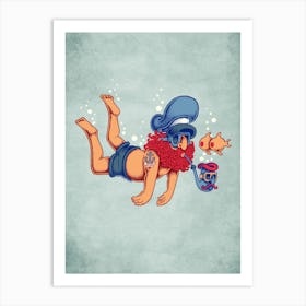 Sailor Diver Art Print
