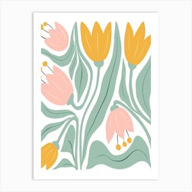 Tulips Matisse Style Boho Botanical Art Print