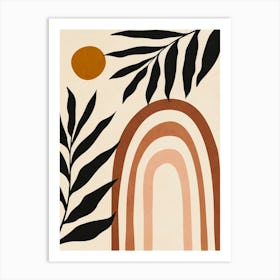 Sunrise Anf Leaves Art Print