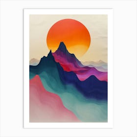 Abstract Mountain Painting 1 Art Print