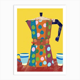 Espresso Maker Machine Coffee Colours Kitchen Art Print