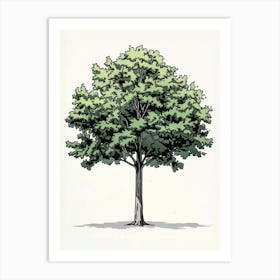 Beech Tree Pixel Illustration 3 Art Print