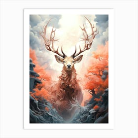 Deer In The Forest 3 Art Print