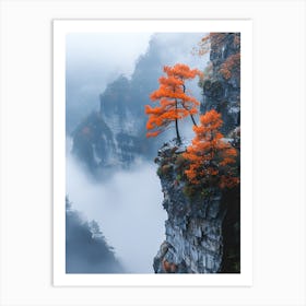 Tree In The Fog Art Print