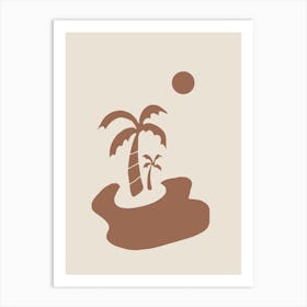 Minimal Island In Earth Tone Art Print