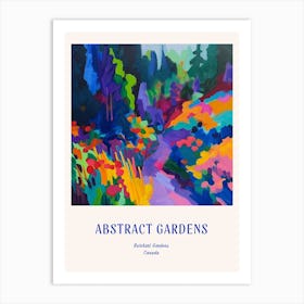 Colourful Gardens Butchart Gardens Canada 1 Blue Poster Art Print
