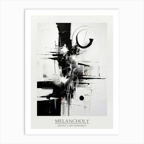 Melancholy Abstract Black And White 4 Poster Art Print