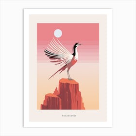 Minimalist Roadrunner 1 Bird Poster Art Print