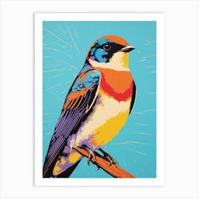 Andy Warhol Style Bird Barn Swallow 3 Art Print