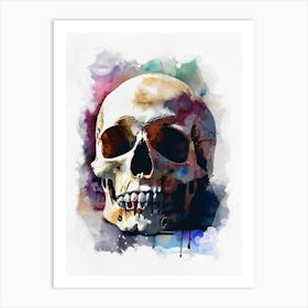 Skull Watercolor Painting Art Print