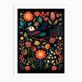 Folk Bird Illustration Chimney Swift 2 Art Print