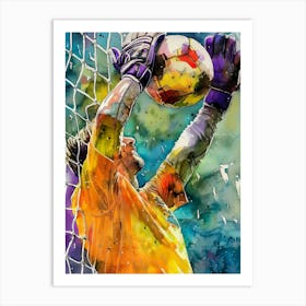 Football Player Watercolor Art (7) Art Print