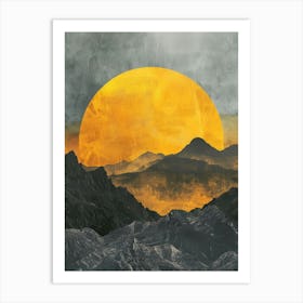 Sunset In The Mountains Canvas Print 1 Art Print