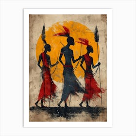 Three African Tribesmen Art Print