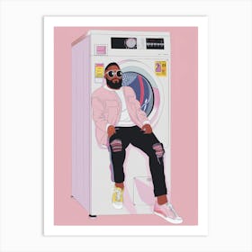 Man In A Washing Machine Art Print