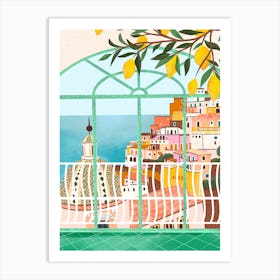 Positano Amalfi Coastline Italy Art Print