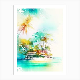 Panglao Island Philippines Watercolour Pastel Tropical Destination Art Print