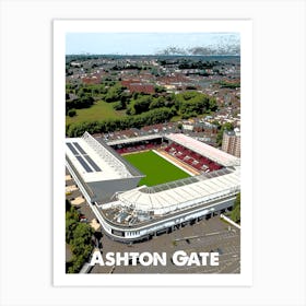 Ashton Gate, Bristol, Stadium, Football, Art, Soccer, Wall Print, Art Print Art Print