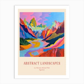 Colourful Abstract Los Glaciares National Park Argentina 6 Poster Art Print