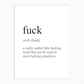 Fuck Definition Meaning Art Print
