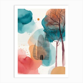 House And Trees Art Print