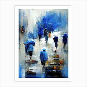 People Walking In The Rain 2 Art Print