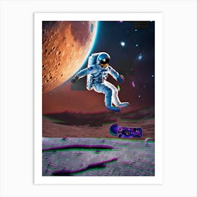 Space Skateboarder 1 Art Print